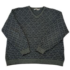 Vintage Shenandoah Men's Patterned Cotton Blend Sweater Grandpa Academia XL